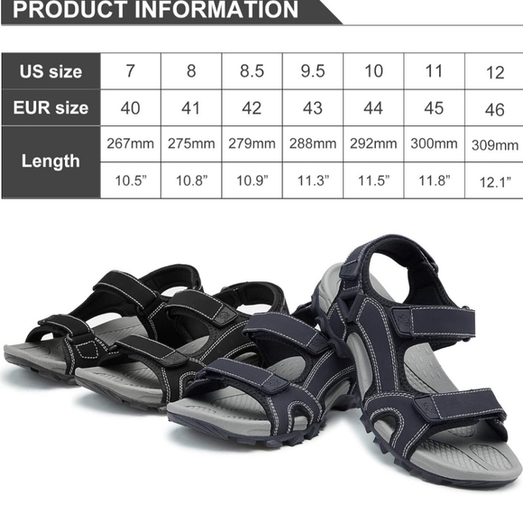 CAMEL CROWN Men's Synthetic Leather Sandals Open-Toe Beach Sandal Waterp… - Picture 5 of 6